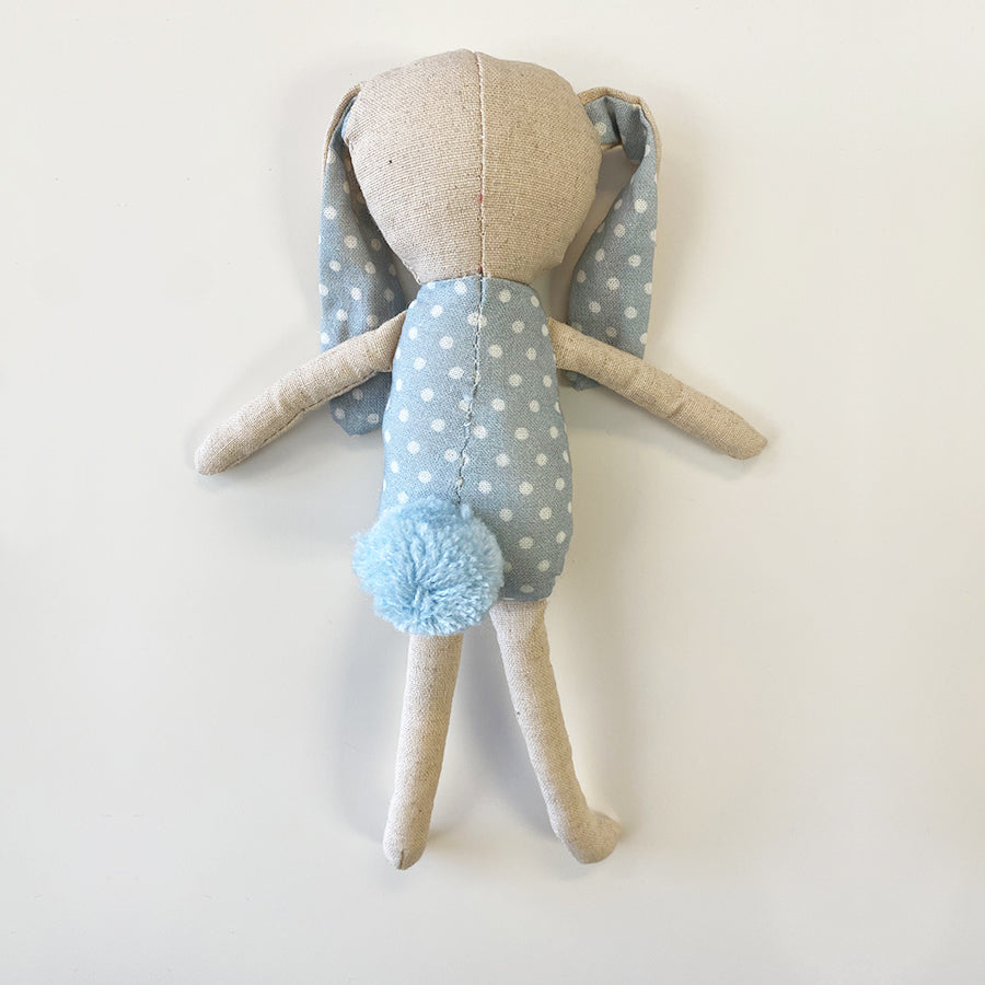 Miss Rose Sister Violet Organic Small Floral Bunny - Polka Dots 10"