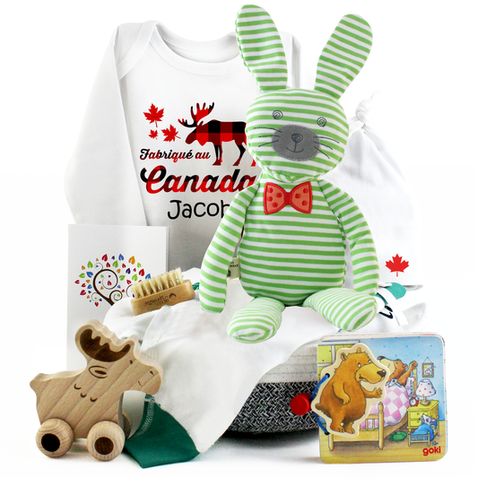 Zeronto Baby Gift Basket - Né au Canada (French)