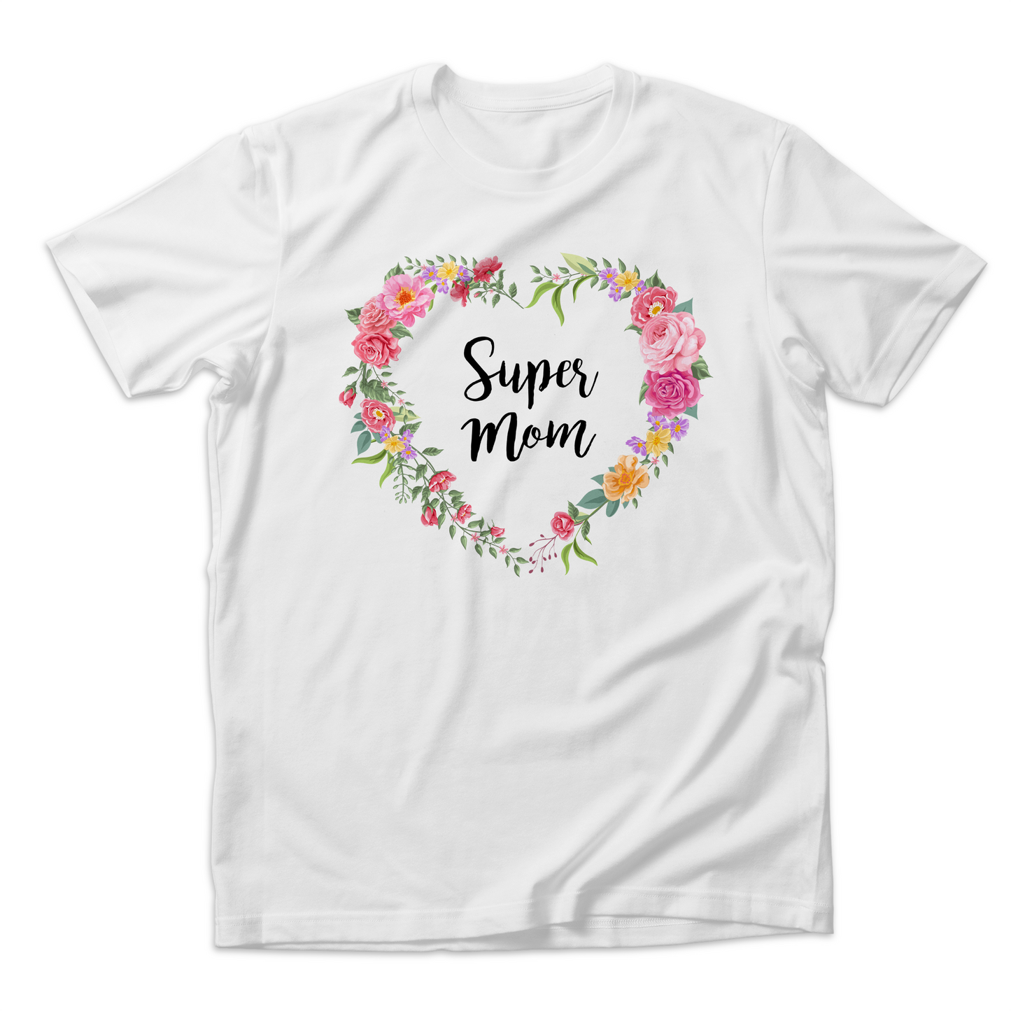 Personalized Matching Mom & Baby Organic Outfits - Super Mom Floral (White)