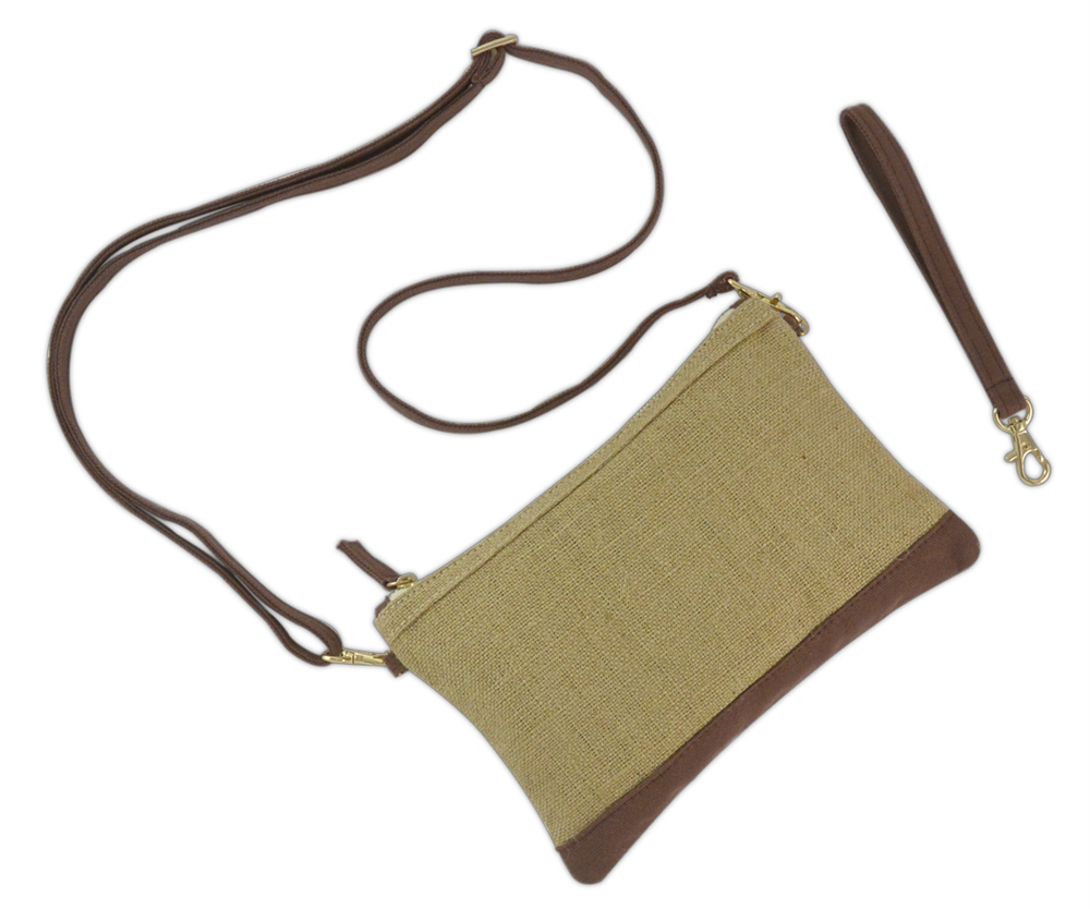 On-The-Go Jute Burlap Bag I Sling Bag