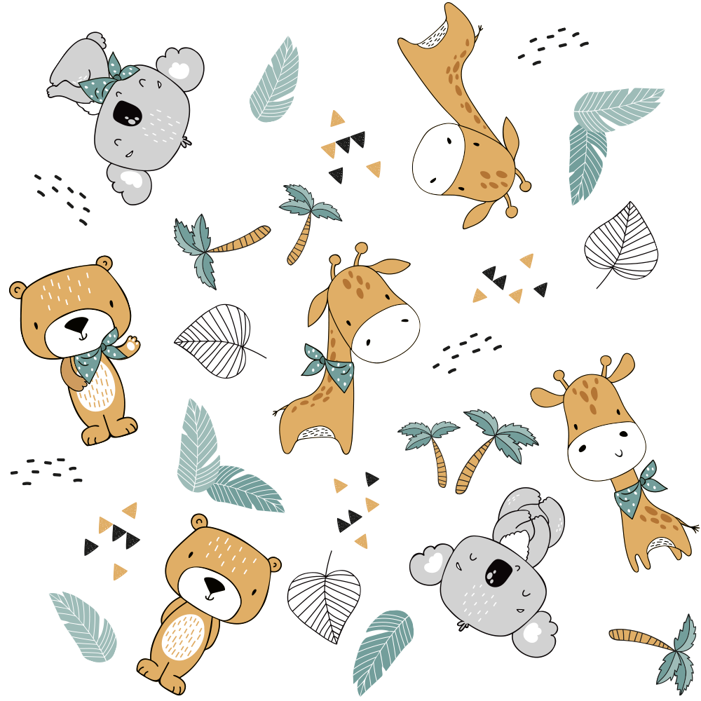 Endanzoo Organic Cotton Mittens - Jungle Cuties