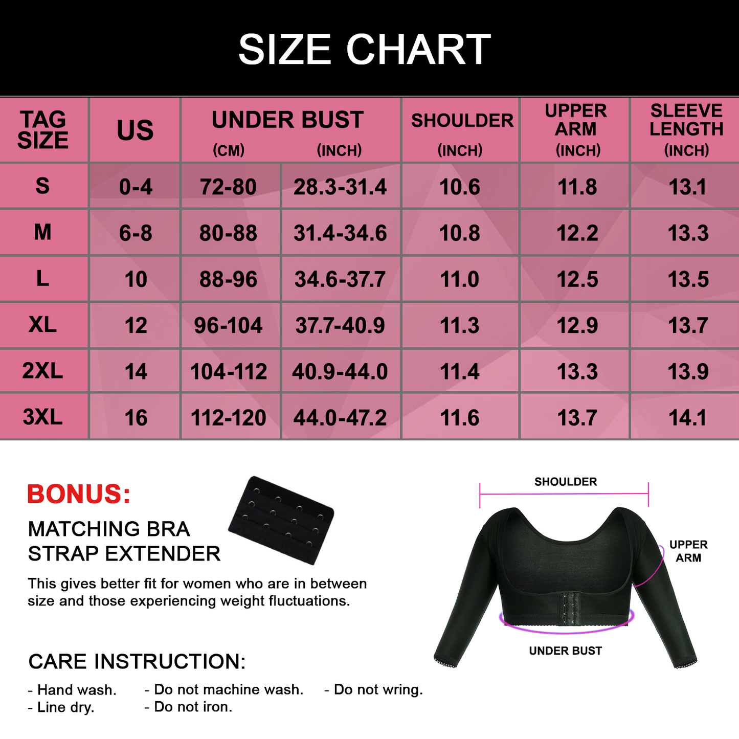 Lady Jeneva - Woman Posture Corrector Upper Arm Compression Shaper - Black