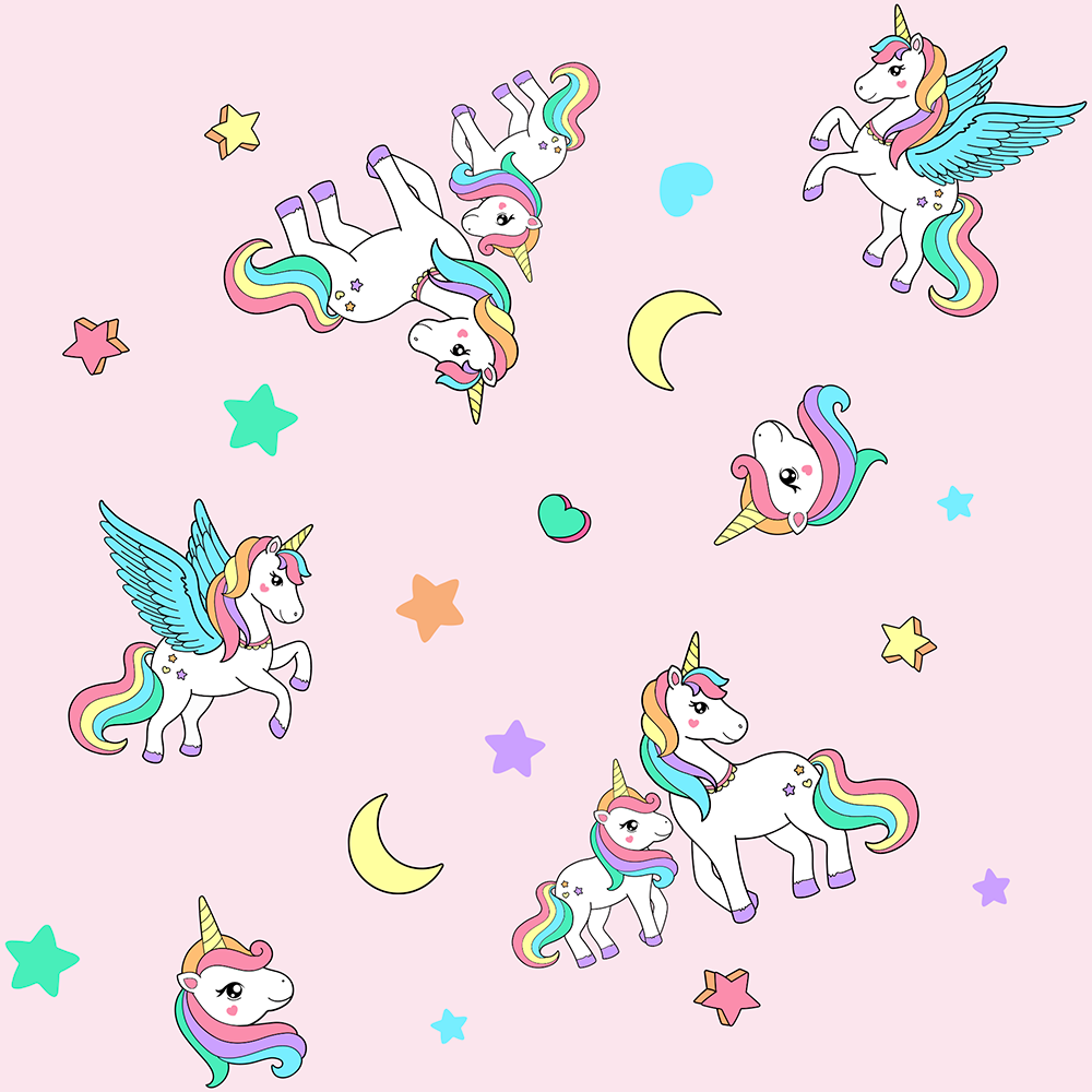 Wrapped with Endanzoo Organic Baby Swaddle Blanket - Unicorn Love