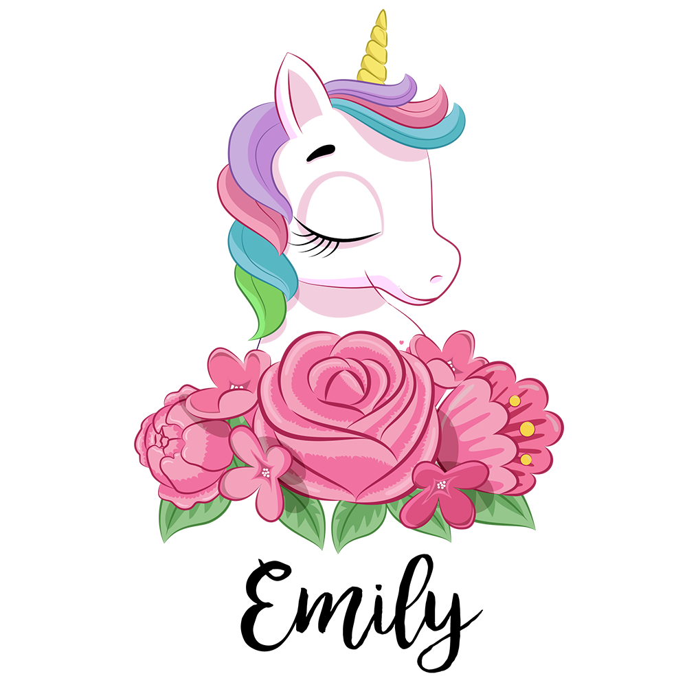 Personalized Organic Baby Bodysuit - Unicorn (Pink)