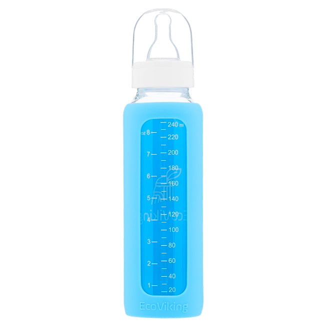 EcoViking Glass Baby Bottle - Arctic Blue / 240ml