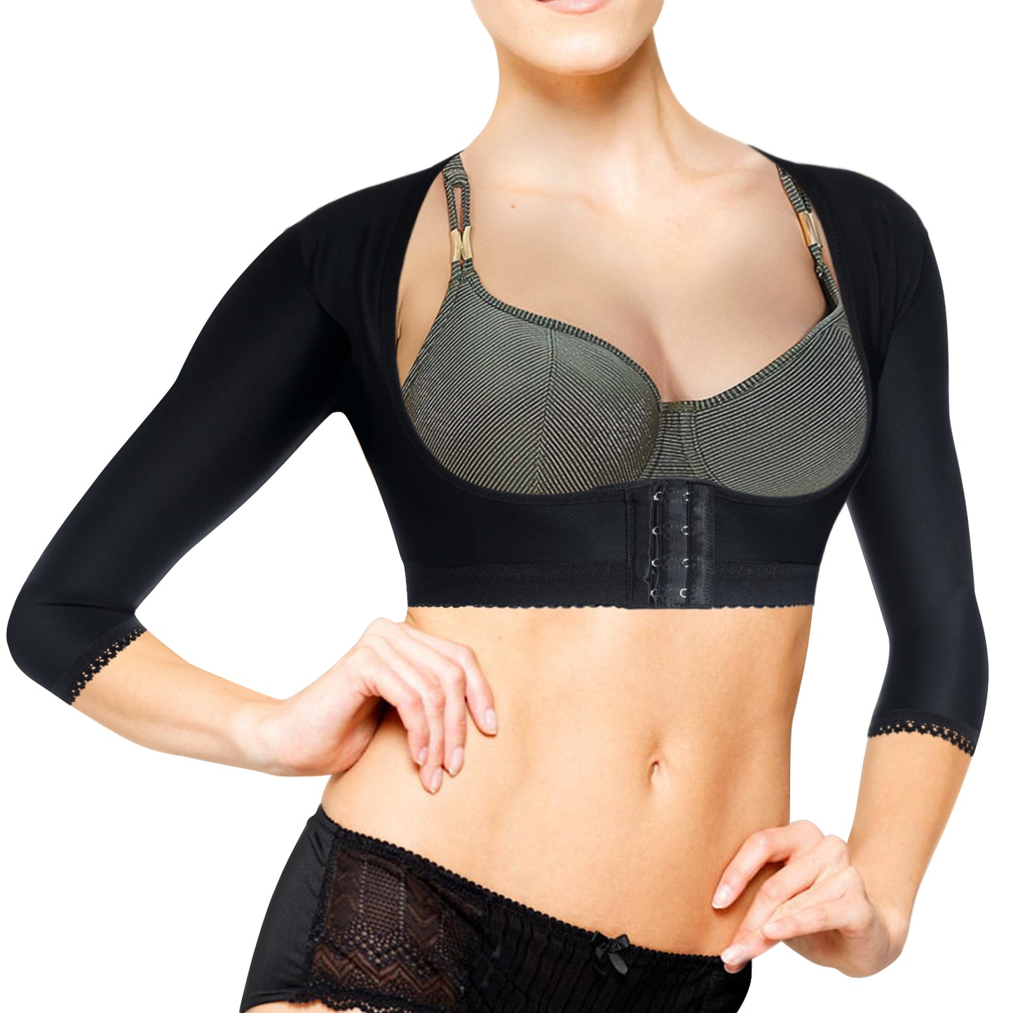 Lady Jeneva - Woman Posture Corrector Upper Arm Compression Shaper - Black