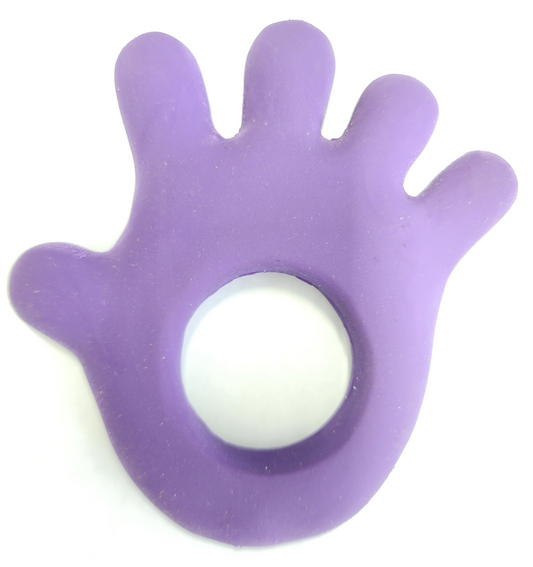 Lanco Natural Rubber Teether - Purple Hand