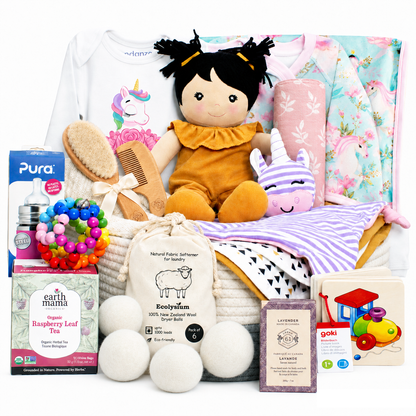 Zeronto Luxury Baby Girl Gift Basket 2-Tier (Tower of Roses)