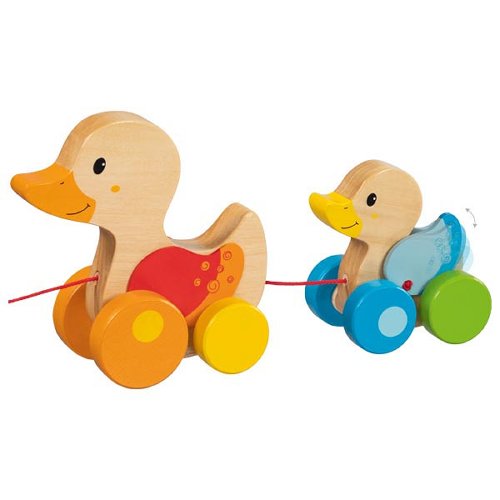 Goki Wooden Pull- Along - Family Duck