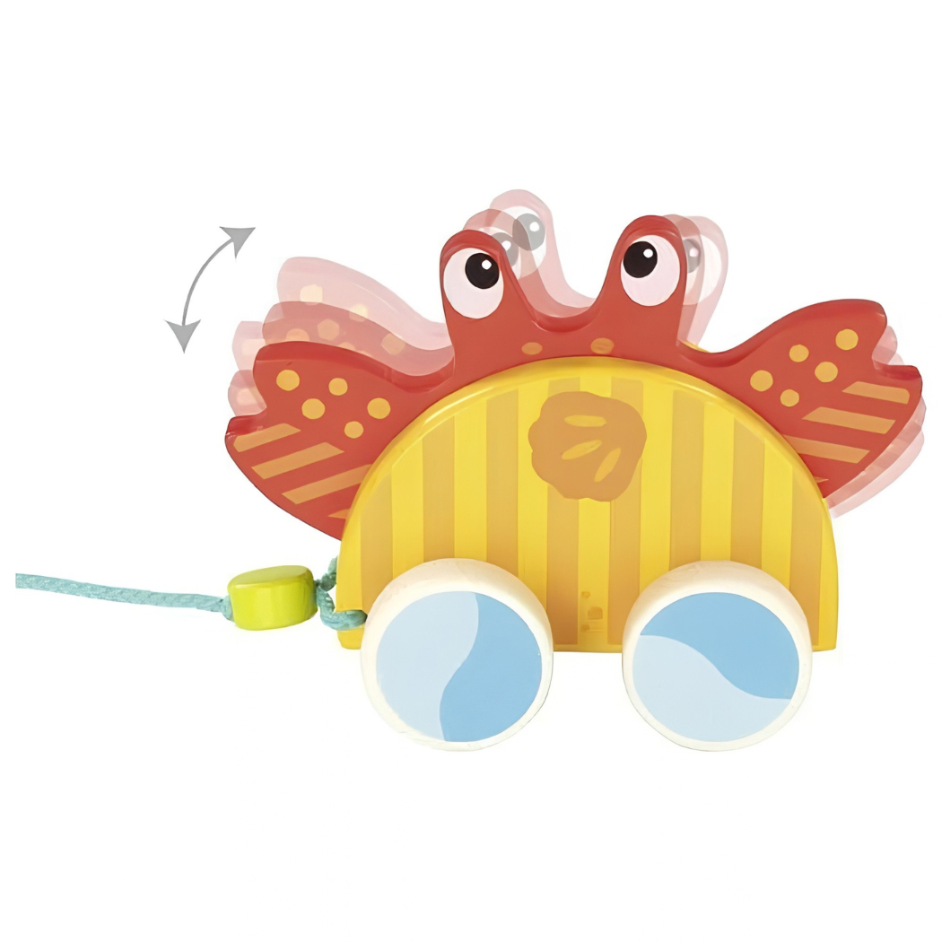 Goki Wooden Pull-along animal - Crab