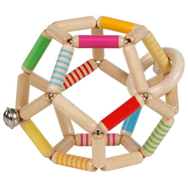 Goki Wooden Touch Ring Elastic Ball - Gestreift