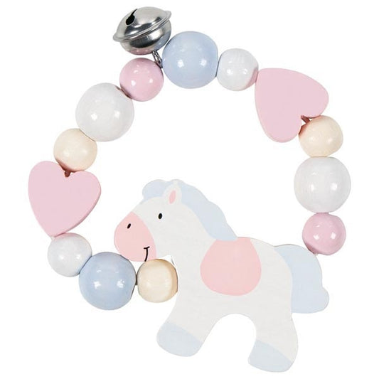 Goki Wooden Rattles - Touch Ring Elastic Horse