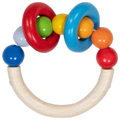 Goki Wooden Rattles - Touch Ring Beads with 2 Rings