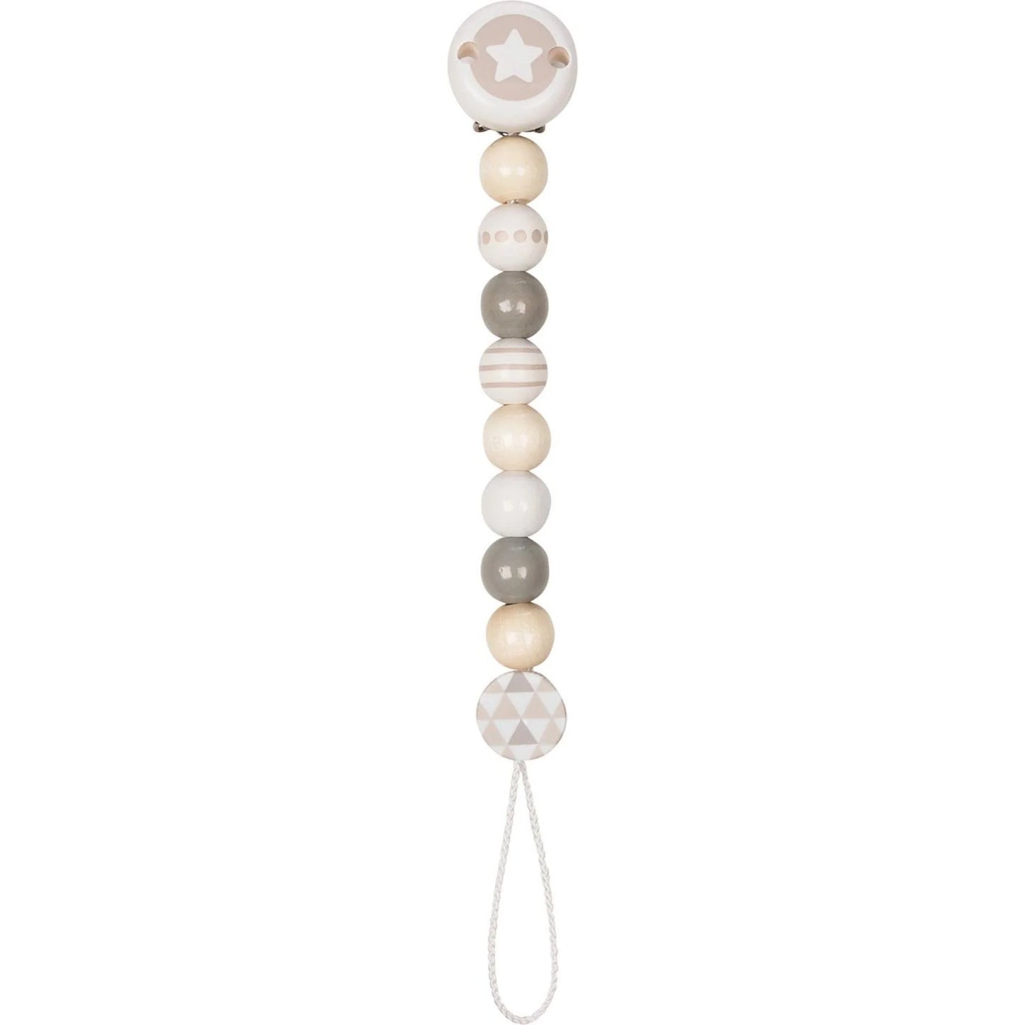Heimess Wooden Pacifier Clip - Soother Chain Star Grey