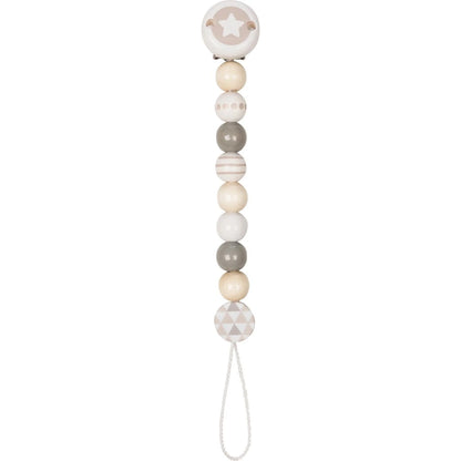 Heimess Wooden Pacifier Clip - Soother Chain Star Grey