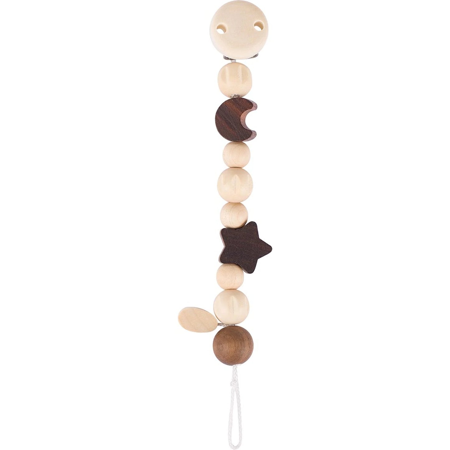Heimess Wooden Pacifier Clip - Soother Chain Moon and Star