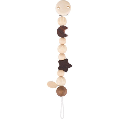 Heimess Wooden Pacifier Clip - Soother Chain Moon and Star