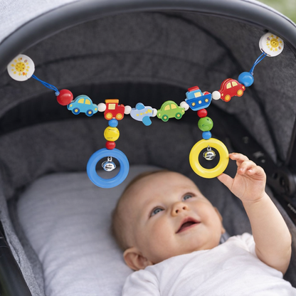 Goki Wooden Pram Chain - Vehicle with clips