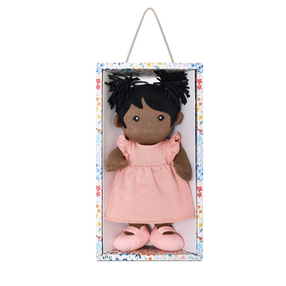 Apple Park Organic Dress Up Doll - Mia in Dusty Rose