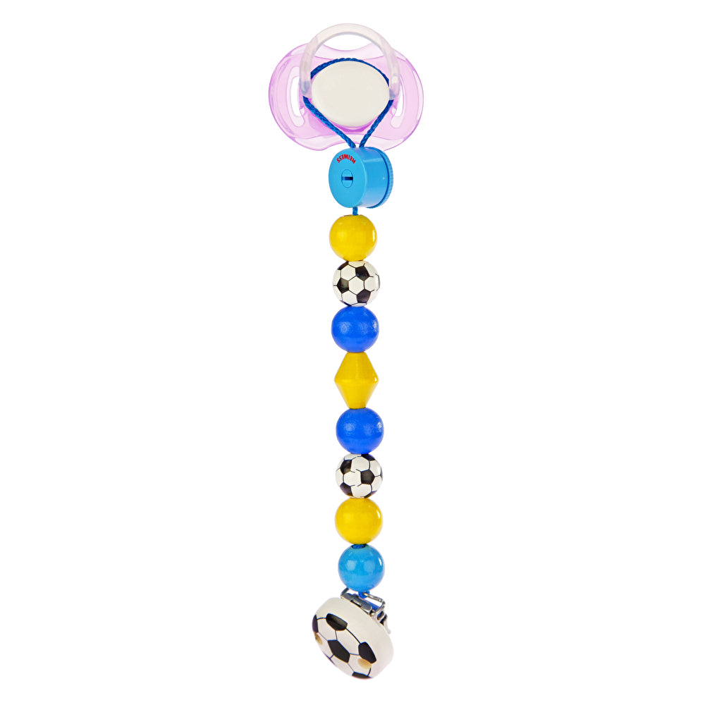 Heimess Wooden Pacifier Clip - Soother Chain Football
