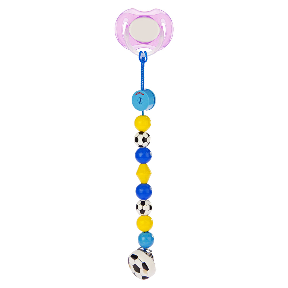 Heimess Wooden Pacifier Clip - Soother Chain Football