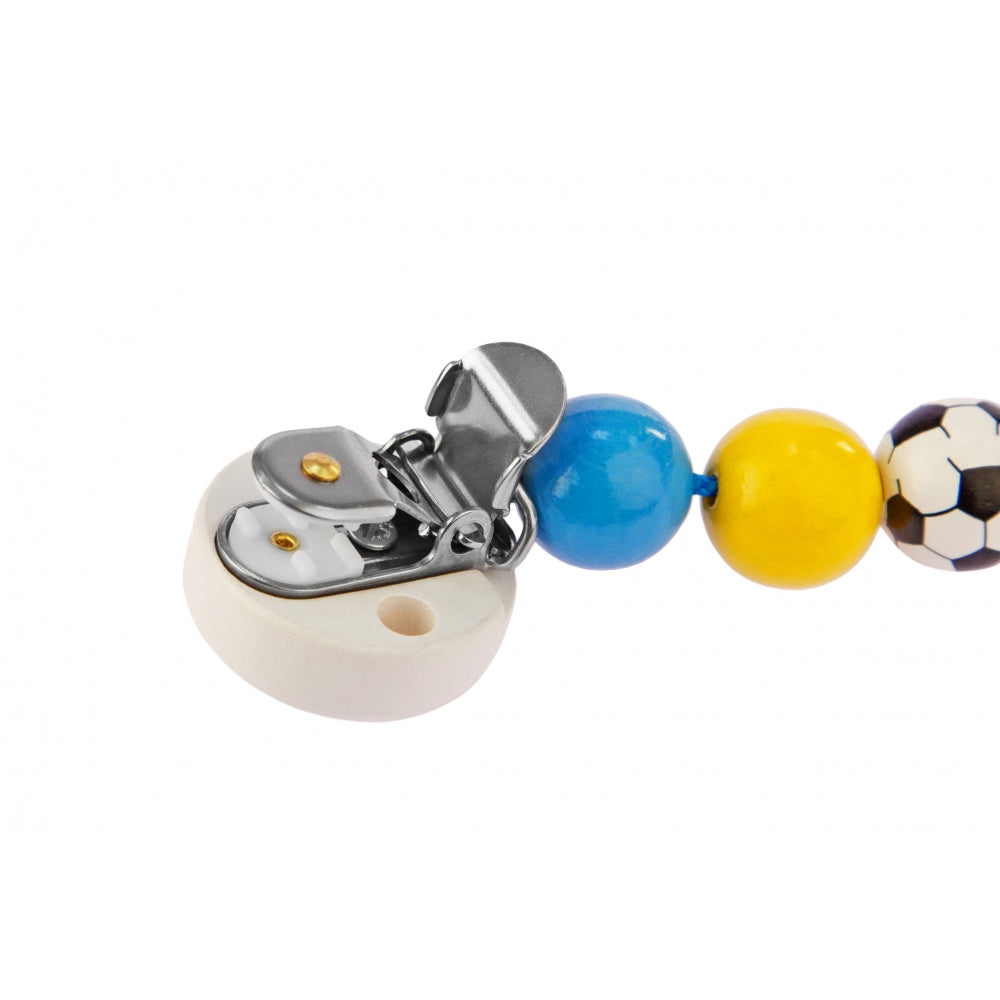 Heimess Wooden Pacifier Clip - Soother Chain Football