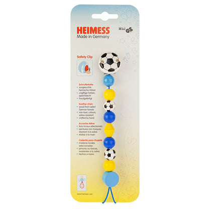 Heimess Wooden Pacifier Clip - Soother Chain Football