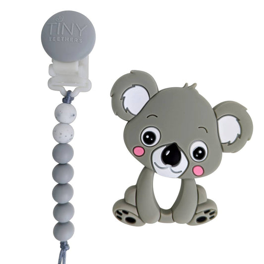 Tiny Teethers Koala Teether On A Beaded Strand (With Pacifier Clip)