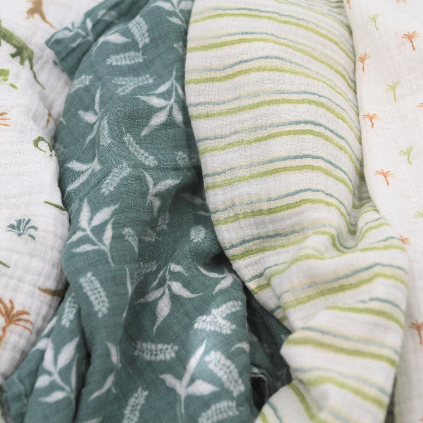 Aden Anais Essential Cotton Swaddles - Dino Jungle - Palm Paradise