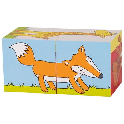 Goki Wooden Cube puzzle animals