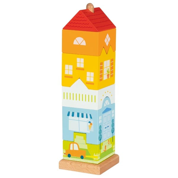 Goki Wooden Stacking Tower Town House