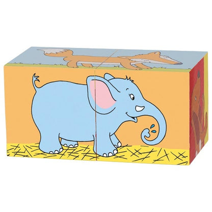Goki Wooden Cube puzzle animals