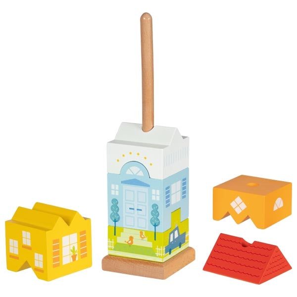Goki Wooden Stacking Tower Town House