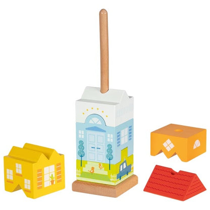 Goki Wooden Stacking Tower Town House