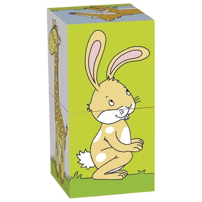 Goki Wooden Cube puzzle animals