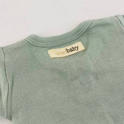 L'ovedbaby Gl'oved-Sleeve Organic Footie - Seafoam