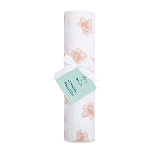 Aden Anais Organic Swaddle - Earthly - Pink Flowers