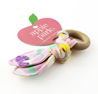 Apple Park Organic Cotton Fabric Teething Ring - Mountain Girl