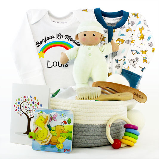 Zeronto Baby Gift Basket - Bonjour Le Monde (Hello World)