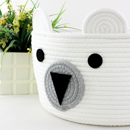 Ecolysium Cotton Woven Rope Basket - Bear