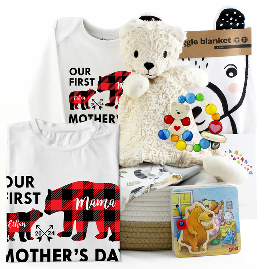 Zeronto Mom & Baby Gift Basket - First Mother's Day (Bear Family)