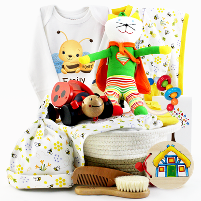 Zeronto Mom & Baby Gift Basket - Bee Happy