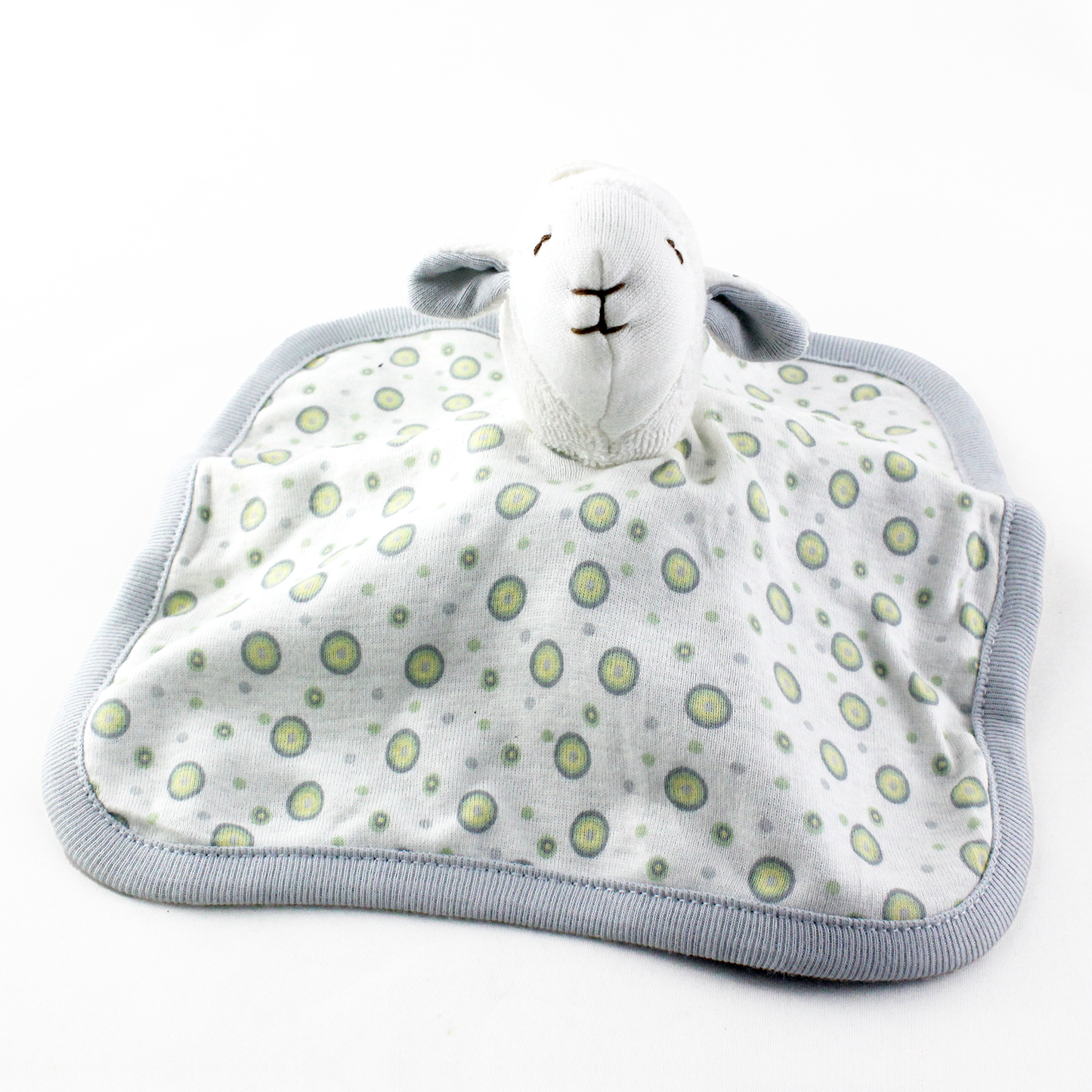 Under The Nile Organic Scrappy Lamb Lovie Blankie - Grey with Polka Dots