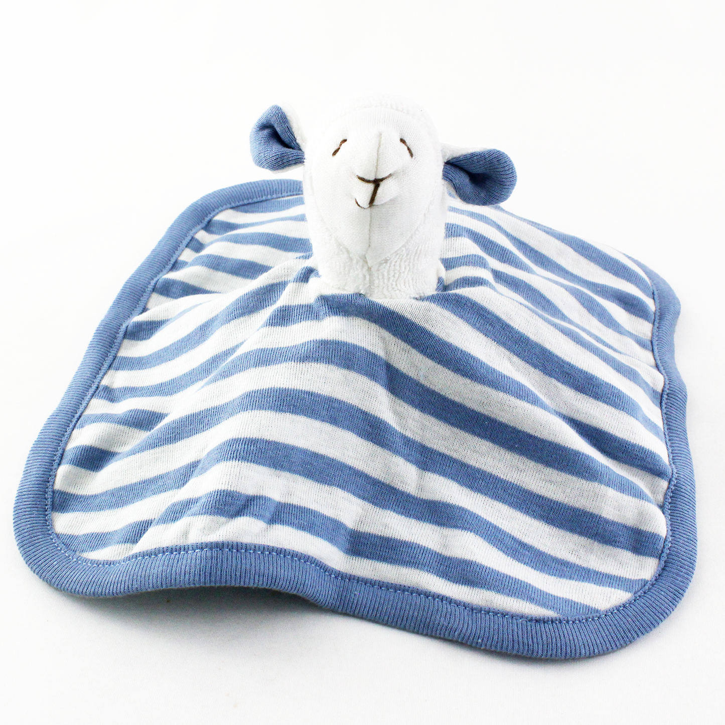 Under The Nile Organic Scrappy Lamb Lovie Blankie - Blue Stripes