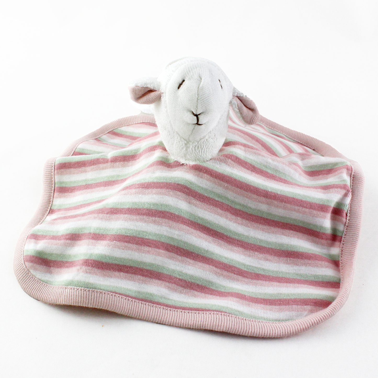 Under The Nile Organic Scrappy Lamb Lovie Blankie - Pink & Multicolor Stripes