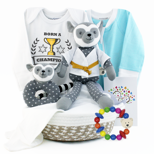 Zeronto Baby Boy Gift Basket - Born A Champion