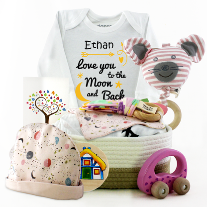 Zeronto Baby Gift Box - Moon and Stars Girl