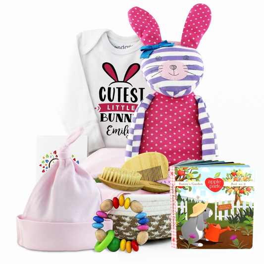 Zeronto Baby Girl Gift Basket - Pink Bunny