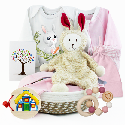 Zeronto Baby Girl Gift Basket - Little Bunny Girl