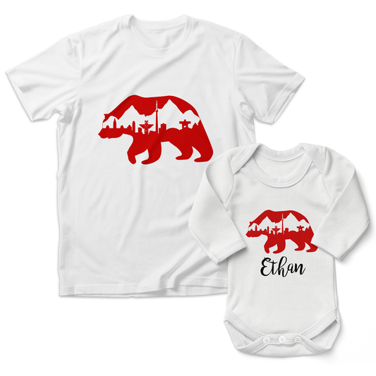 Personalized Matching Mom & Baby Organic Outfits - Canadian Bear
